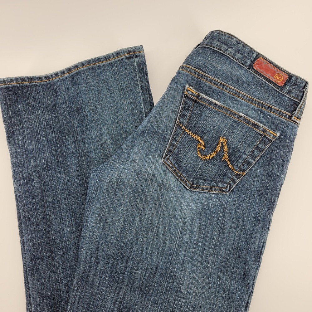 AG Adriano Goldschmied Women 30R Blue Bootcut Y2K Jeans Medium Wash Made‎ in USA